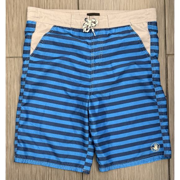 Body Glove Boys Blue Striped Board Shorts Size XL (18) Surf Beach - Picture 1 of 6